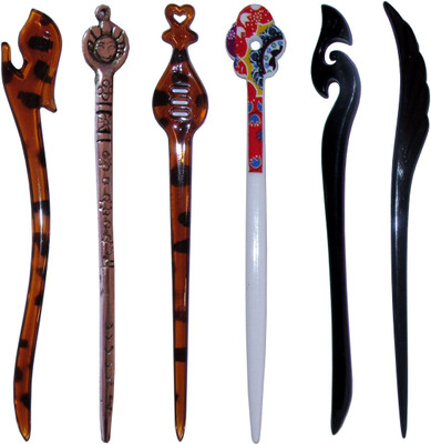 

SHUKRIYAYY Combo of Multi Color Juda Sticks Bun Stick(Multicolor)