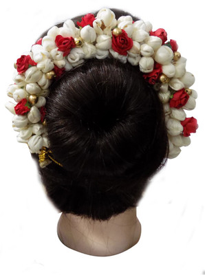 

BOXO Hair Gajra Hair Accessories For Bun Decoration Yellow, 18 Gram, Pack Of 1 Bun(White)