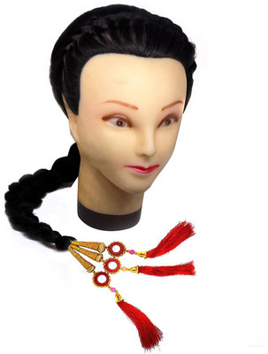 

RAAYA Punjabi Parandi For Women, Red And Black Color, Braid Extension(Red, Black)