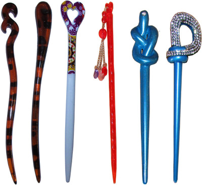 

SHIVA Combo of Multi Color Juda Sticks Bun Stick(Multicolor)