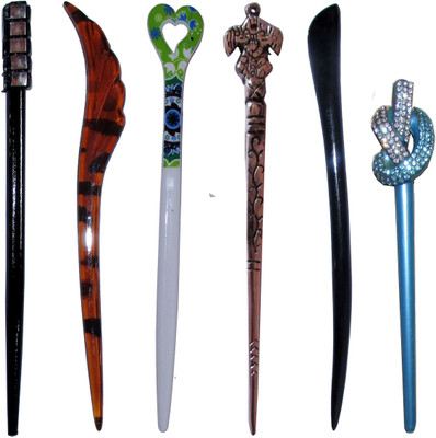 

GEET Combo of Multi Color Juda Sticks Bun Stick(Multicolor)