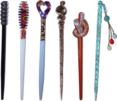 

GOPIYA Combo of Multi Color Juda Sticks Bun Stick(Multicolor)