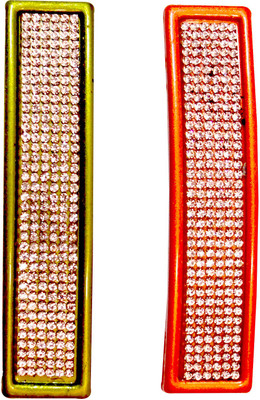 

ADR JEWELLERY ADR Combo of 2 Diamond Look hair Clutchers for Women & Girl Hair Clip, Hair Claw, Banana Clip, Hair Accessory Set(Multicolor)