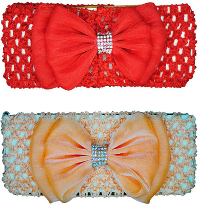 

Netboys Crochet Cutwork Flower Baby Headband ( Red, Biege ) 2 Pcs Set Head Band(Multicolor)