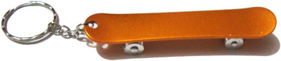 

Shopiora Small Light Aluminum Alloy Skateboard Beer Bottle Opener Tool Skate Orange Metal Keyring Key Chain