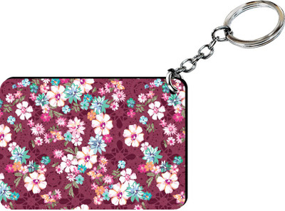 JIKRAA Brown Floral Print Key Chain