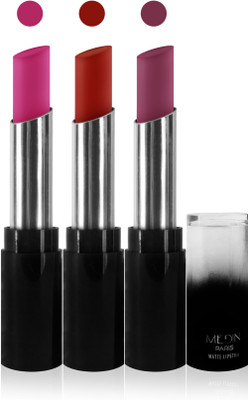 

Medin paris matte long lasting moisturizing lipstick cosmetics makeup collection set of 3 color(pink hot red pruple pink)