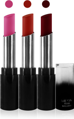 

Medin paris matte long lasting moisturizing lipstick cosmetics makeup collection set of 3 color(l pink hot red maroon)