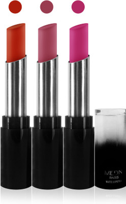 

Medin paris matte long lasting moisturizing lipstick cosmetics makeup collection set of 3 color(pink pink brown orange)