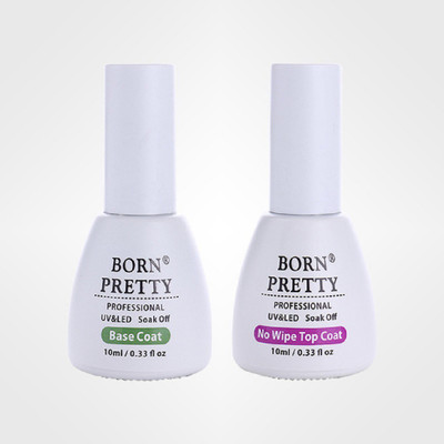 

Born Pretty Peelable Peel Base Coat and Top coat Soak Off UV LED Nail Gel Polish Clear(Pack of 2)