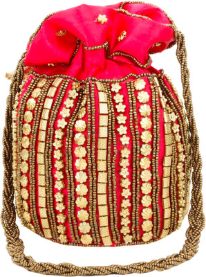 

KABIR BAMBHAARI pink potli Pouch(Pink)