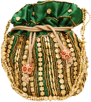 

KABIR BAMBHAARI green potli Pouch(Green)