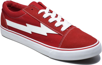 

DOC Martin Red Bolt Sneakers For Men(Red, White