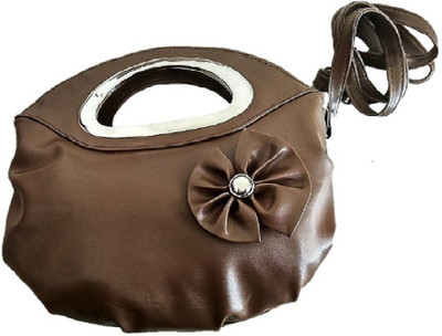 

Tamu's Girls Casual Brown Leatherette Sling Bag