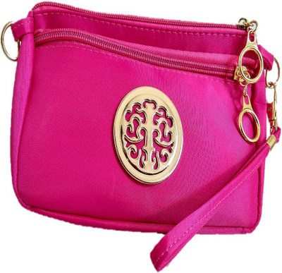 

TAMU'S Girls Casual Pink Nylon Sling Bag