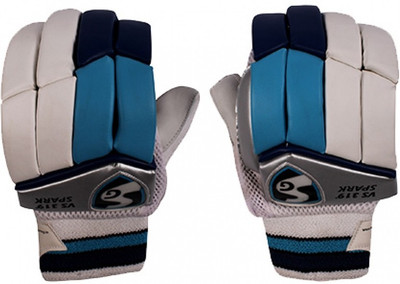 

SG VS 319 Spark RH Batting Gloves (Men, White, Blue), Blue;white