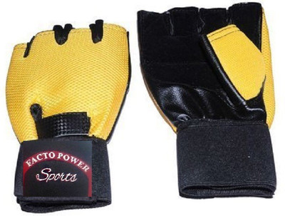 

FACTO POWER Pair of Yellow Color Gym & Fitness Gloves (Men, Yellow)