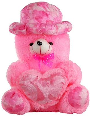 

Teddy Bear Soft Toys With Cap - 42 cm(Pink)