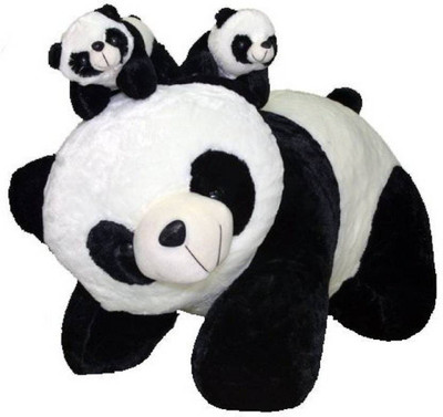 

Deals India Fat standing mother Panda with two Baby panda - 45 cm(Black)