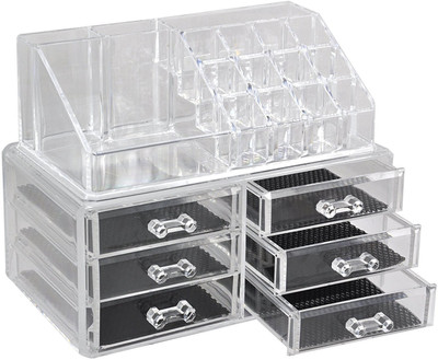 

Catchin24 6 Drawer Cosmetic Makeup Jewellery Storage Lipstick Holder Organiser Box Makeup Cosmetic Organiser Box Vanity Box(Transparent)