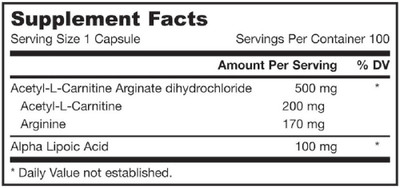

Jarrow Formulas Jarrow Formulas, Acetyl L-Carnitine Arginate + Alpha Lipoic Acid,(100 No)
