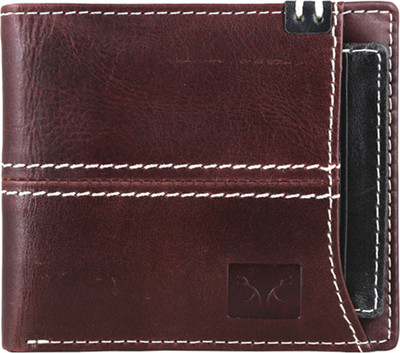 

Adam Zac Men Maroon Genuine Leather Wallet(8 Card Slots), Maroon-black