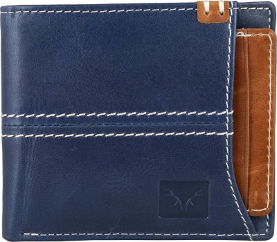 ADAM ZAC Men Blue Genuine Leather Wallet(8 Card Slots)