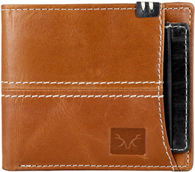 

Adam Zac Men Tan Genuine Leather Wallet(8 Card Slots), Tan-black