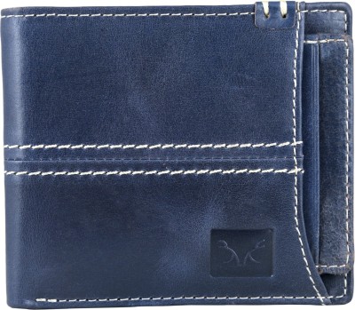 ADAM ZAC Men Blue Genuine Leather Wallet(8 Card Slots)
