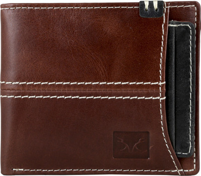 

Bizarre Kraftz Men Brown Genuine Leather Wallet(8 Card Slots), Brown-black
