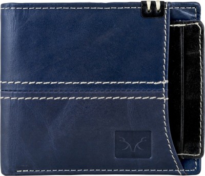 Bizarre Kraftz Men Blue Genuine Leather Wallet(8 Card Slots)