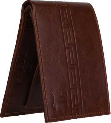

Leana Men Brown Genuine Leather Wallet(2 Card Slots), Light brown