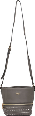 

Globus Cutwork Zip Detail Handbag Sling Bag(Grey, 7 inch)