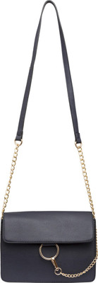 

Globus Gold Chain Structured Sling Bag Sling Bag(Blue, 9 inch)