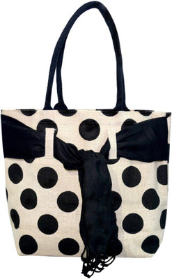 

EWB BLACK AND WHITE JUTE BAG Shoulder Bag(Black, 13 L)