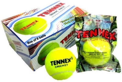 tennex cricket tennis heavy cricket tennis ball pack of 6 yellow 
