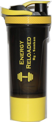 samkan gym shaker bottle 650 ml Shaker(Pack of 1, Black), Black;yellow