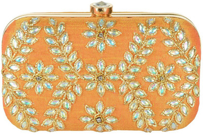 

Tooba Handicraft Casual Orange Clutch