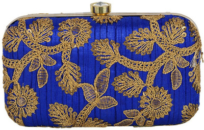 

Tooba Handicraft Casual Blue Clutch