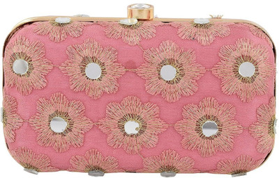 Tooba Handicraft Casual Pink Clutch