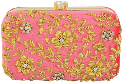 

Tooba Handicraft Casual Pink Clutch