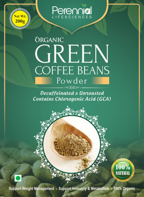 

Perennial Lifesciences Organic Green Coffee Beans Powder Roast & Ground Coffee 200 g