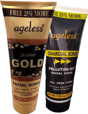 

Manarya Gold and Charcoal Scrub 212g Each(Set of 2)