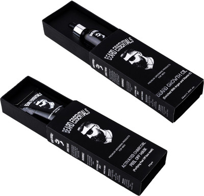 

Beard Essentials Combo Of Activated Charcoal Peel Off Mask -60gm & Hair N Beard Growth Oil With Argan Oil For Healthy, Strong and Fast Growing Beard - 30ml(Set of 2)