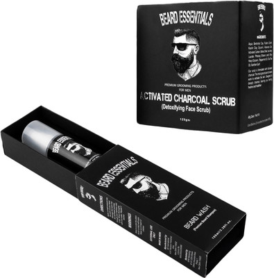 

Beard Essentials Combo Of Beard Wash Premium Beard Shampoo - 100ml & Activated Charcoal Scrub -125gm(Set of 2)