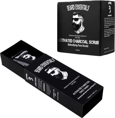 

Beard Essentials Combo Of Activated Charcoal Scrub Removes Blackheads -125gm & Activated Charcoal Face Wash For Blackheads & Skin Brightening -100ml(Set of 2)