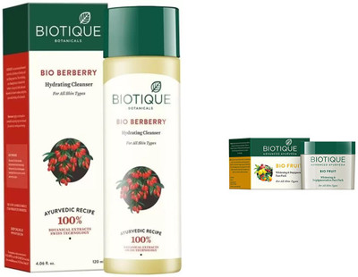 

BIOTIQUE BIO Berberry Hydrating Cleanser, Fruit Whitening & Depigmentation Face Pack(Set of 2)
