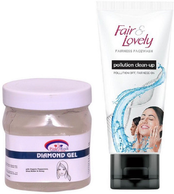

Pink Root Diamond Gel 500ml and Fair & Lovely Fairness FaceWash Pollution Clean-Up 100gm(Set of 2)
