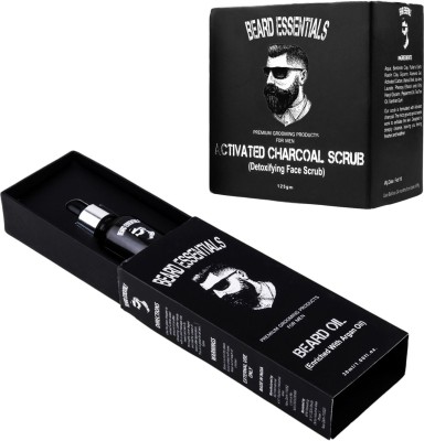 

Beard Essentials Combo Of Moustache & Beard Oil For Healthy, Strong and Shining Beard -30ml & Activated Charcoal Scrub -125gm(Set of 2)