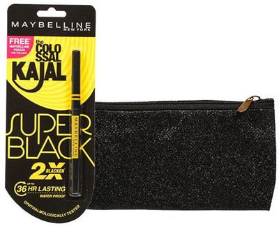 

Maybelline The Colossal Kajal Super Black With 1 Pouch(Set of 2)